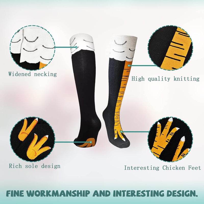 WHOTAY Crazy Funny Chicken Leg Socks for Women Men Novelty Chicken Feet Socks White Elephant Gifts for Adults Gag Gifts - Image 4